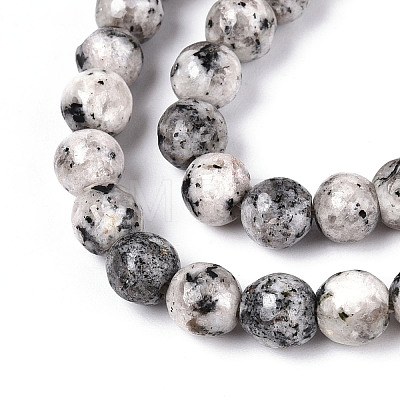 Dyed Natural White Jade Beads Strands G-T139-6mm-60-25-1
