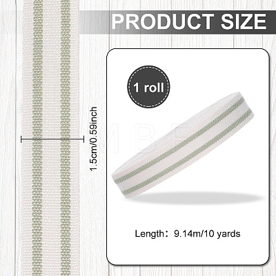 Cotton Stripe Pattern Ribbon OCOR-WH0078-550B-1