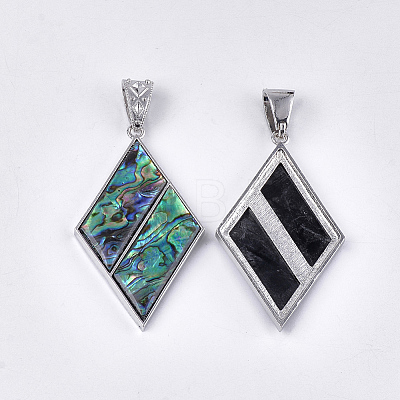 Abalone Shell/Paua Shell Pendants X-RESI-S376-01-1