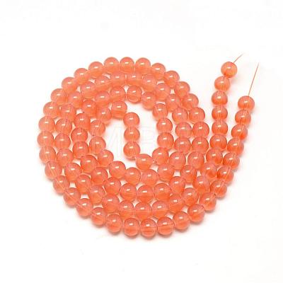 Baking Painted Glass Beads Strands DGLA-Q023-6mm-DB28-1
