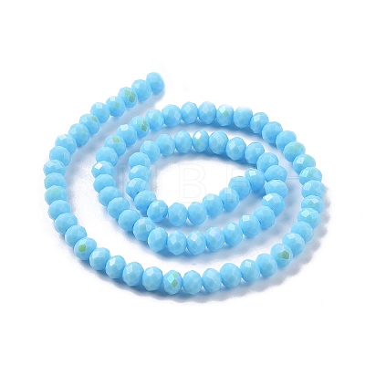 Electroplate Opaque Solid Color Glass Beads Strands EGLA-A044-P2mm-L08-1