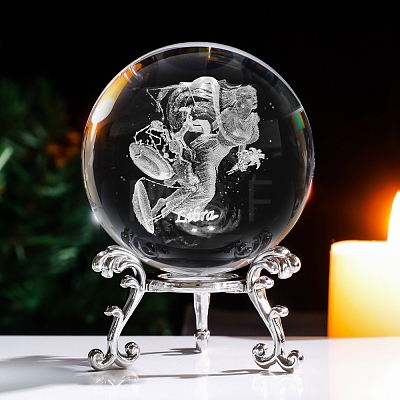 Inner Carving Constellation Glass Crystal Ball Diaplay Decoration PW-WG84004-09-1