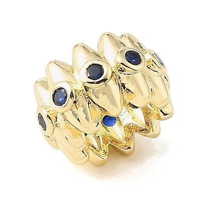 Brass Micro Pave Cubic Zirconia Beads CU-CBA389D-01G-1