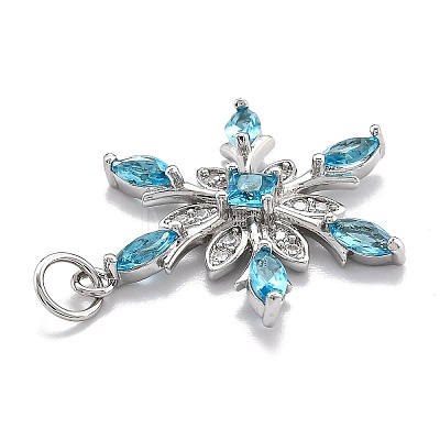 Brass Cubic Zirconia Pendants ZIRC-O044-02H-P-1