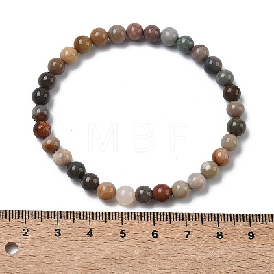 Natural Alashan Agate Round Beads Stretch Bracelets for Women BJEW-Z158-03M-04-1