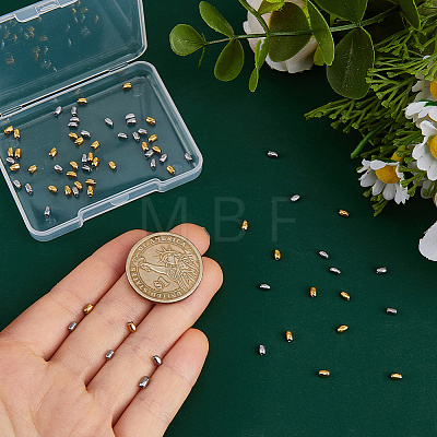 80Pcs 2 Colors 304 Stainless Steel Beads STAS-DC0017-53-1