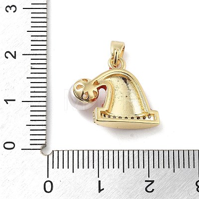 Christmas Theme Brass Micro Pave Cubic Zirconia Pendants KK-F877-30G-02-1