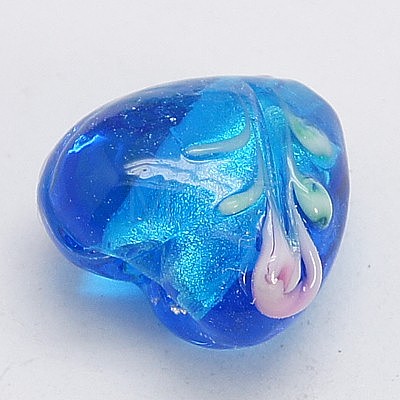 Valentine Gifts for Her Ideas Handmade Silver Foil Lampwork Beads FOIL-LHH022-M-1