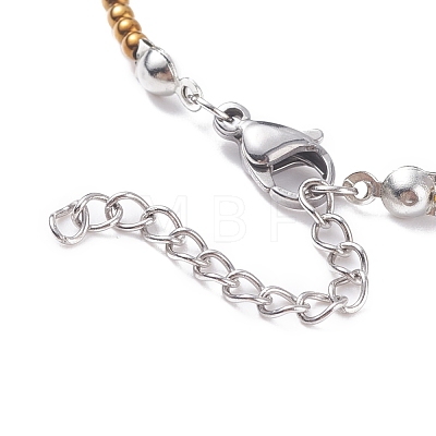 Round Glass Beaded Necklace for Women NJEW-JN03821-02-1