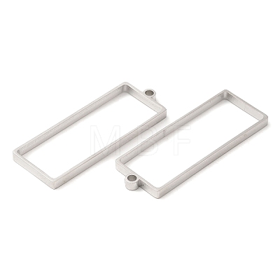 Non-Tarnish 304 Stainless Steel Open Back Bezel Rectangle Pendants STAS-Z040-06B-P-1