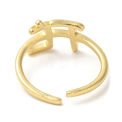 Word Fe Brass Open Cuff Rings RJEW-U008-07G-1