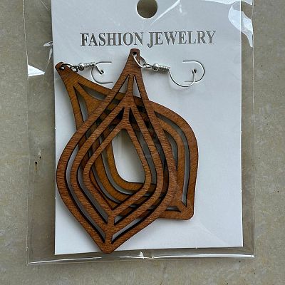 Alloy Wood Dangle Earrings FS-WG0BF85-11-1
