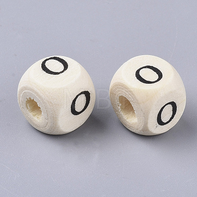 Printed Natural Wood Beads WOOD-T026-001O-1