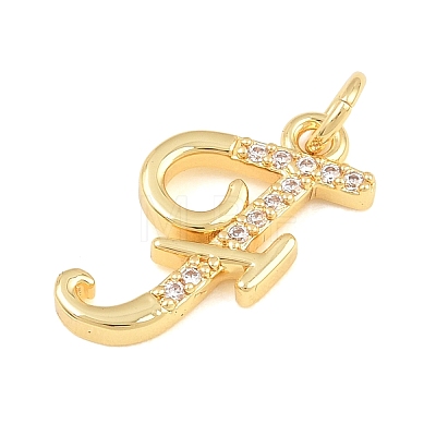 Brass Micro Pave Clear Cubic Zirconia Pendants CU-CBA7939-01F-G-1
