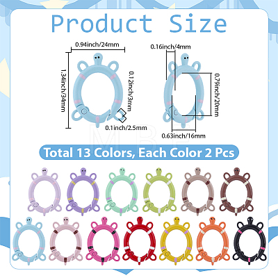 26Pcs 13 Colors Spray Printed Alloy Spring Gate Rings FIND-SC0022-40-1