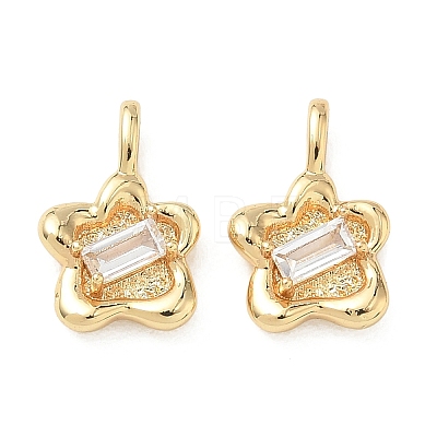 Valentine's Day Brass Micro Pave Clear Cubic Zirconia Charms KK-C259-14G-1