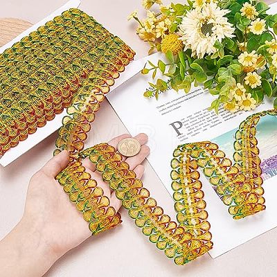 Ethnic Style Embroidery Polyester Lace Trims OCOR-WH0070-20A-1