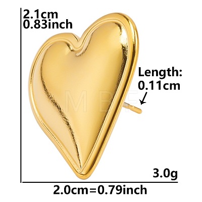 Stylish 304 Stainless Steel Heart Stud Earrings for Women IH1399-2-1