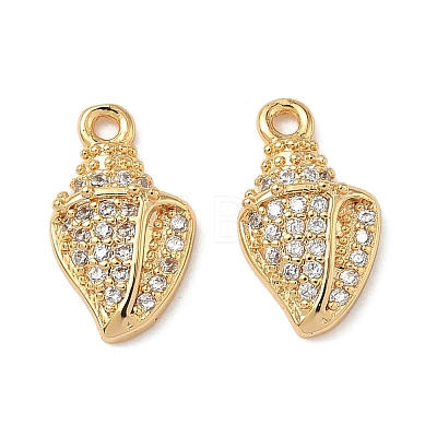 Ocean Brass Micro Pave Clear Cubic Zirconia Charms KK-B160-42G-04-1