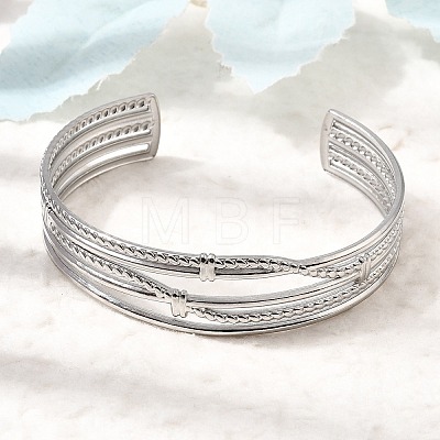 304 Stainless Steel Multi-strand Cuff Bangles for Women SA-CBA82C8-06P-1