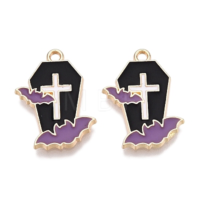 Halloween Theme Rack Plating Alloy Enamel Pendants X-ENAM-N056-357A-1