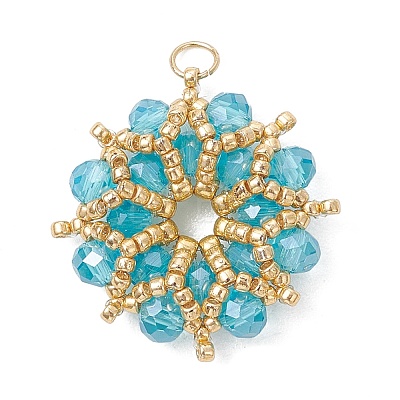 AB Color Plated Glass Pendants PALLOY-MZ01314-02-1