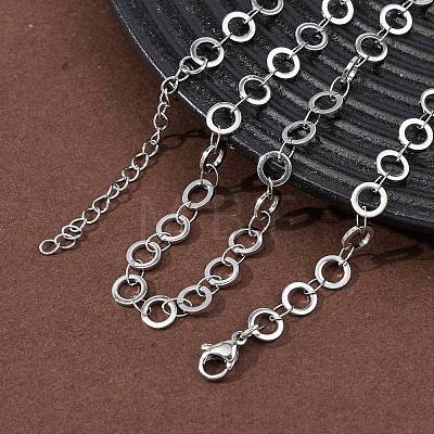 304 Stainless Steel 6MM Ring Link Chain Necklaces NJEW-P343-01A-P-1
