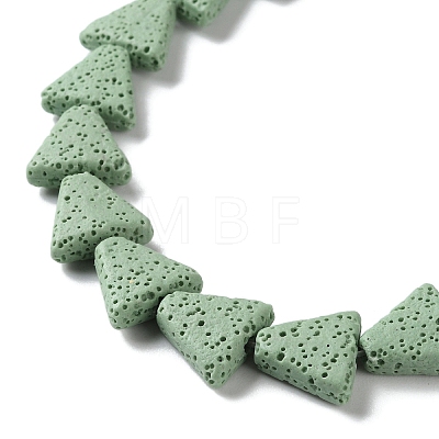 Triangle Dyed Natural Lava Rock Beads Strands G-O126-04A-06-1