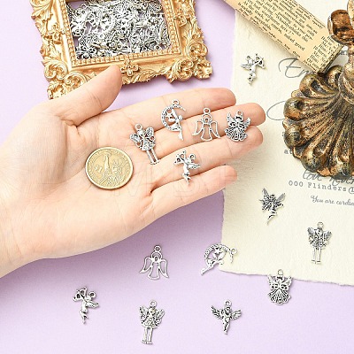 45Pcs 9 Styles Tibetan Style Alloy Pendants FIND-YW0012-17-1