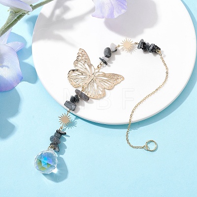 Butterfly Brass Pendant Decorations HJEW-TA00131-03-1