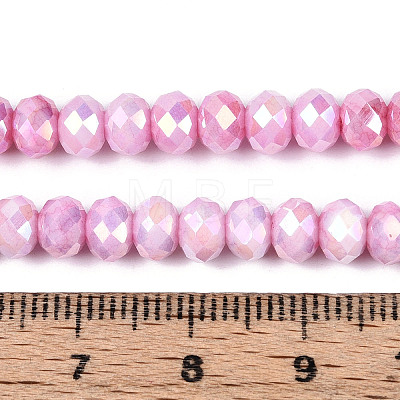 Anti-Tarnish Electroplate Rondelle Glass Beads Strands EGLA-T021-6mm-17-02-1