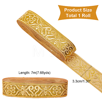 Ethnic Embroidery Polyester Flat Ribbons OCOR-WH0060-37A-1