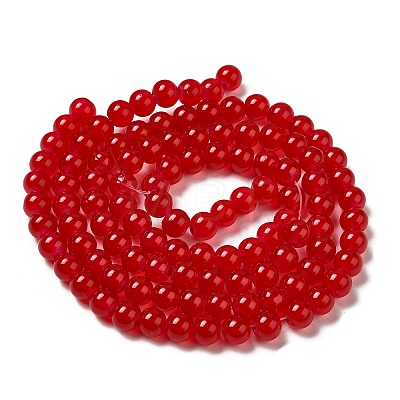 Baking Painted Imitation Jade Glass Round Bead Strands DGLA-Q021-8mm-05-1