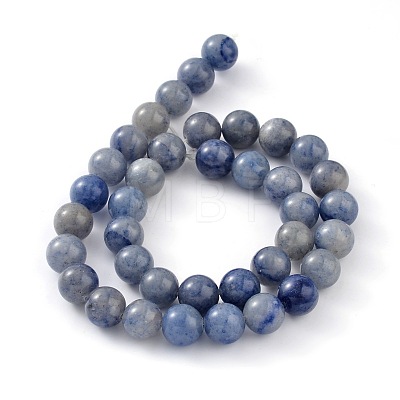 Dyed & Heated Natural Blue Aventurine Beads Strands G-I199-24-6mm-1