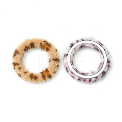 Cloth Fabric/Faux Mink Fur Covered Linking Rings WOVE-X0001-30A-1