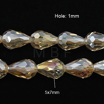 Electroplate Glass Beads Strands EGLA-D015-7x5mm-24-1