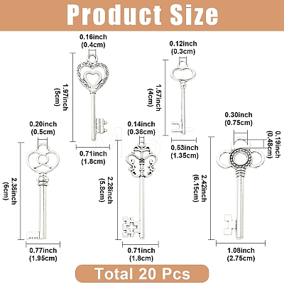 20Pcs 5 Styles Tibetan Style Alloy Big Pendants FIND-YW0012-54-1