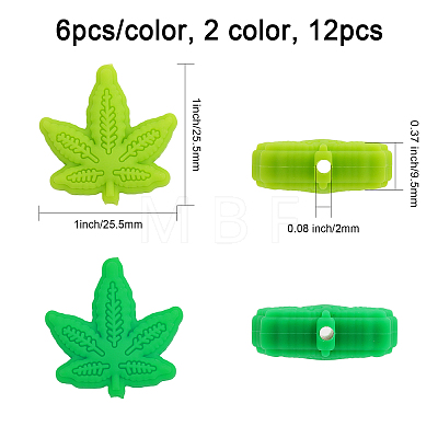 12Pcs 2 Colors Food Grade Eco-Friendly Silicone Beads SIL-CA0001-65-1