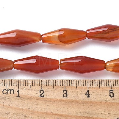 Dyed & Heated Natural Carnelian Beads Strands G-Q019-A03-1