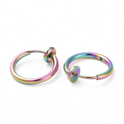 304 Stainless Steel Tubular Clip-on Earrings for Women EJEW-G299-02B-M-1
