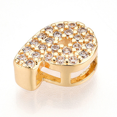 Brass Micro Pave Cubic Zirconia Charms KK-N254-217G-P-1