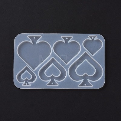 DIY Playing Card Theme Pendants Silicone Molds X-DIY-C076-01B-1