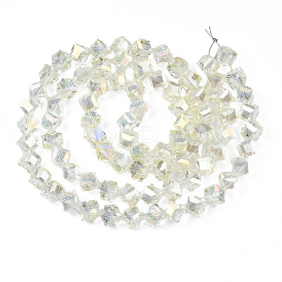 Electroplate Transparent Glass Beads Strands EGLA-N002-29-C04-1