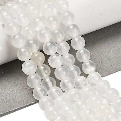 Natural White Jade Beads Strands G-B128-A02-03-1