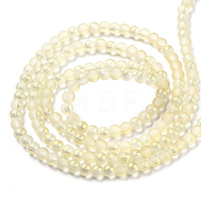 Spray Painted Glass Round Bead Strands DGLA-Q015-4mm-21-1