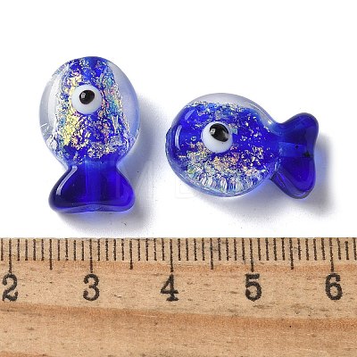 Handmade Foil Lampwork Fish Beads FOIL-Z001-01-1