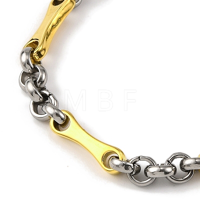 201 Stainless Steel Bone Links Chain Necklace NJEW-F22-39O-GP-1