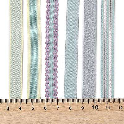 18 Yards 6 Styles Polyester Ribbon SRIB-Q022-F09-1