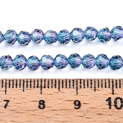 Baking Paint Transparent Glass Beads Strands DGLA-A035-T4mm-A07-1