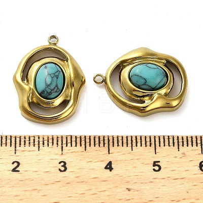 Dyed Synthetic Turquoise Pendants STAS-H438-10G-03-1